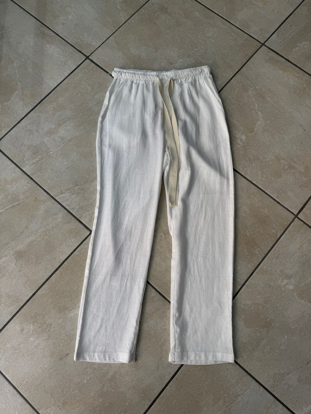 Pantalone Tuta Streetwear Uomo – Bianco e Beige