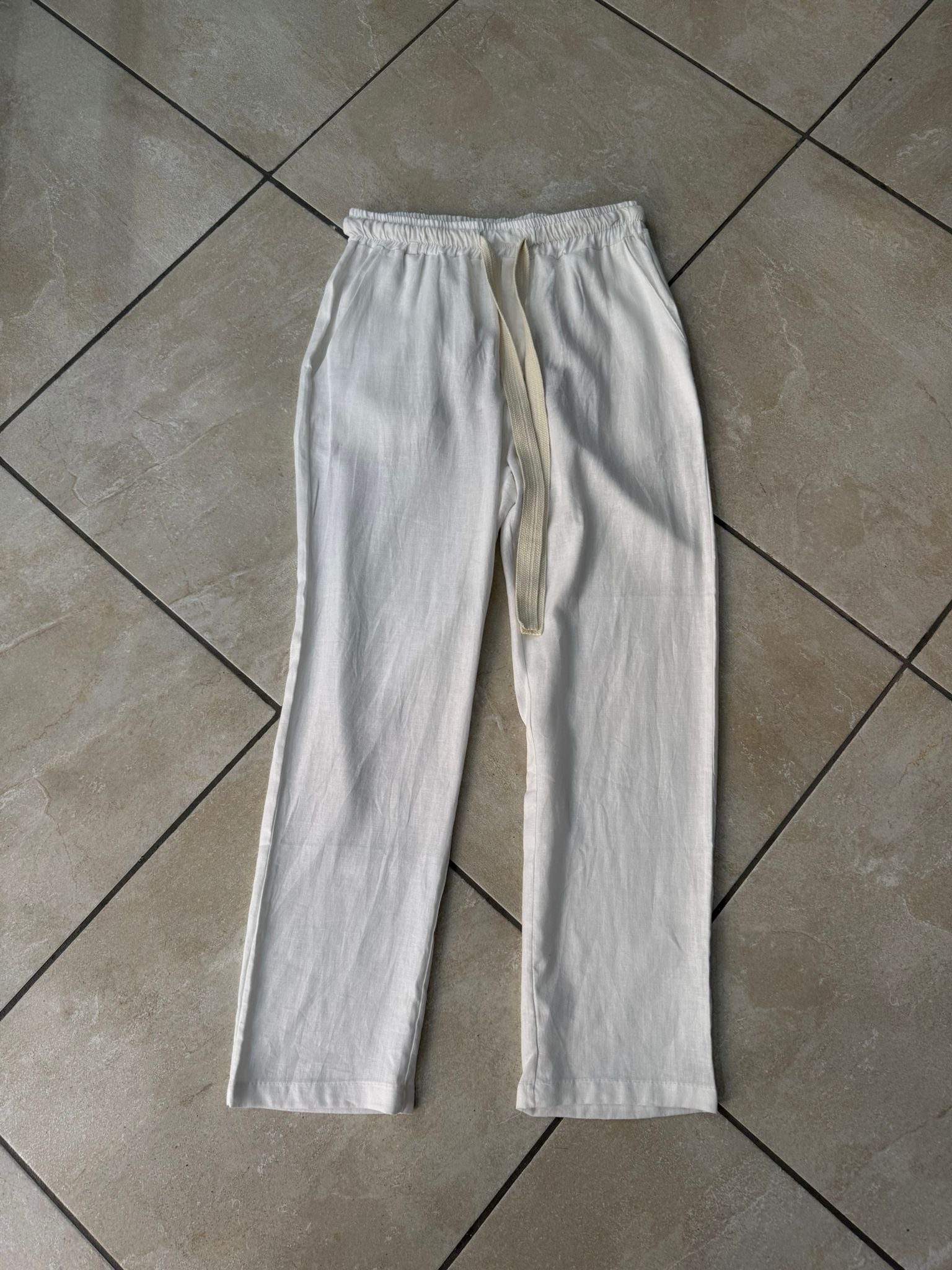 Pantalone Tuta Streetwear Uomo – Bianco e Beige