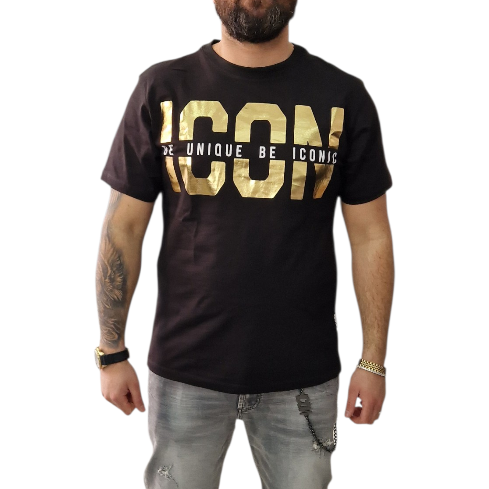 T shirt icon nera oro