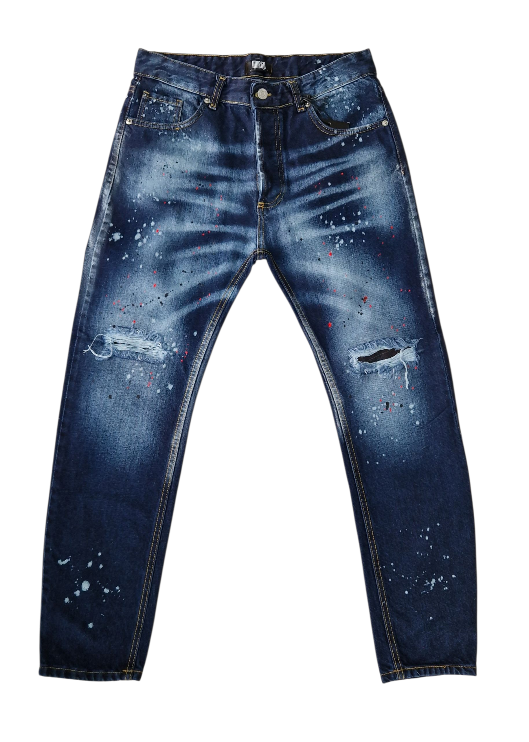 Jeans Drop Season Stampa Schizzi – Denim Streetwear Uomo