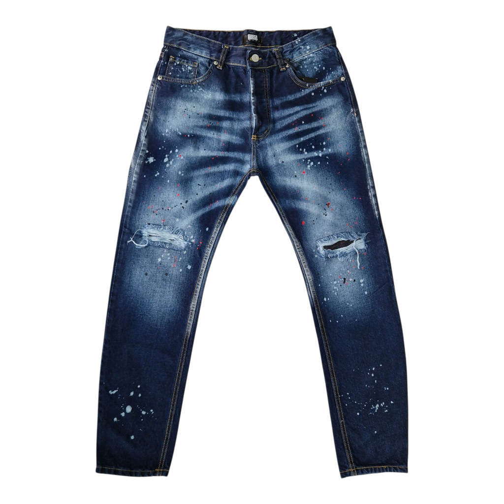 Jeans Drop Season Stampa Schizzi – Denim Streetwear Uomo