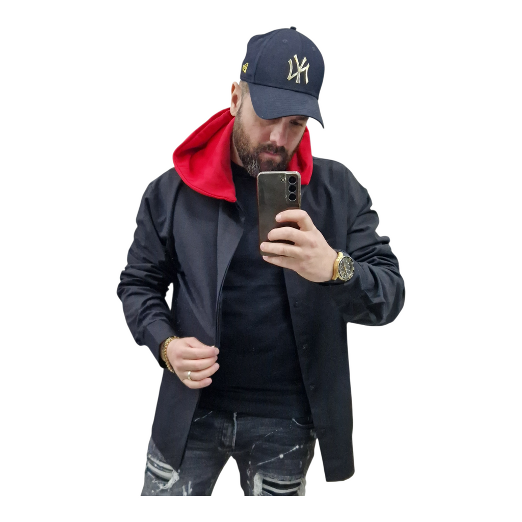 Spolverino Streetwear Uomo con Bottoni a Scomparsa