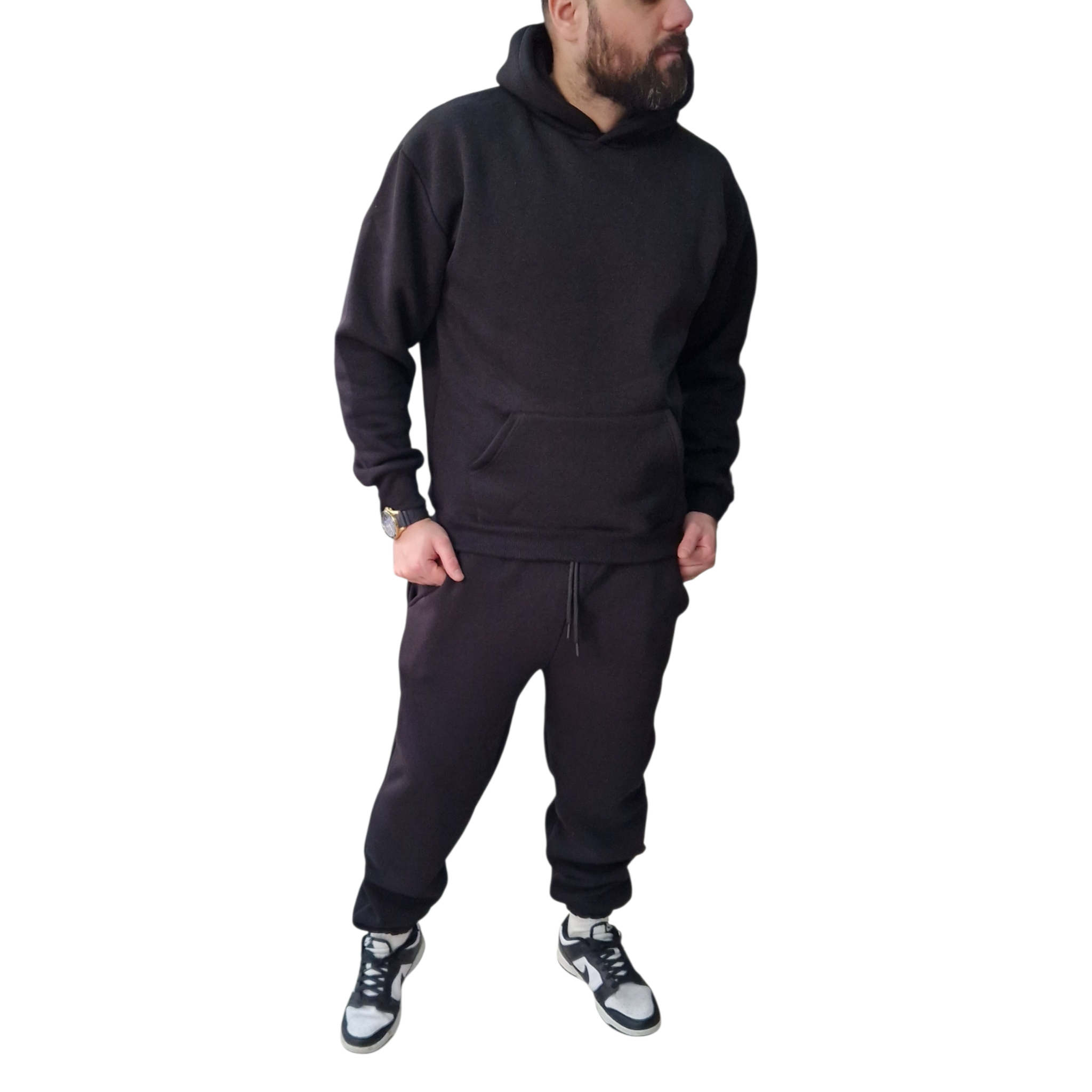 Tuta rap nera policotone