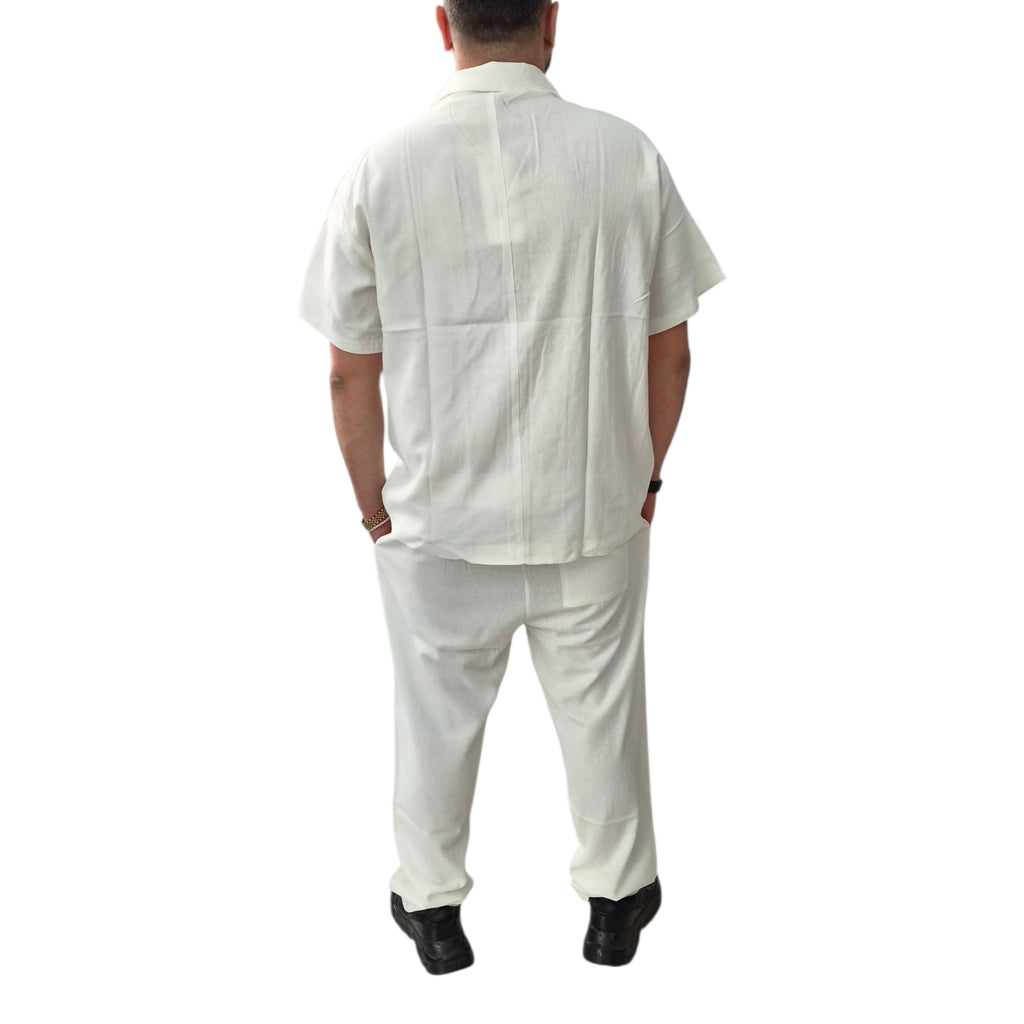 Coordinato in lino bianco