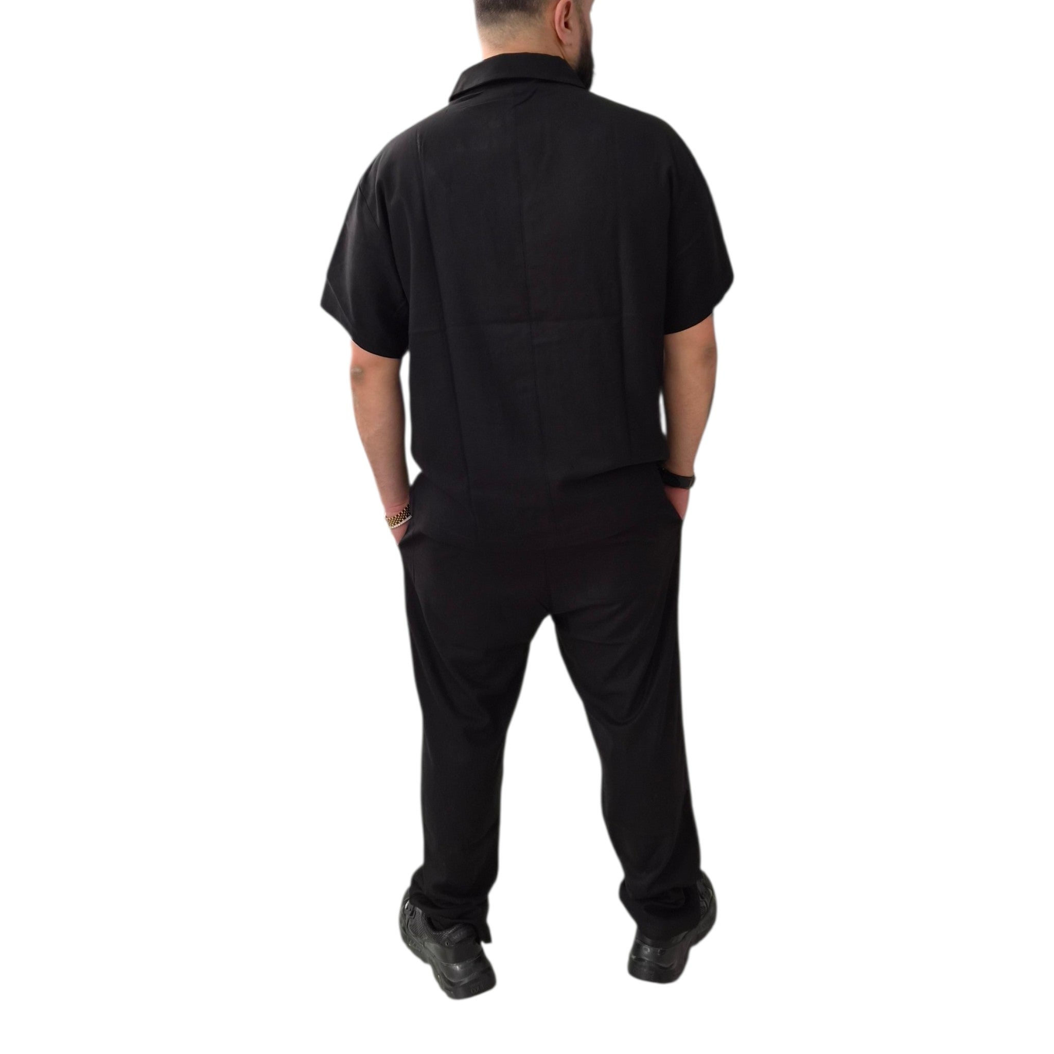 Coordinato in lino nero