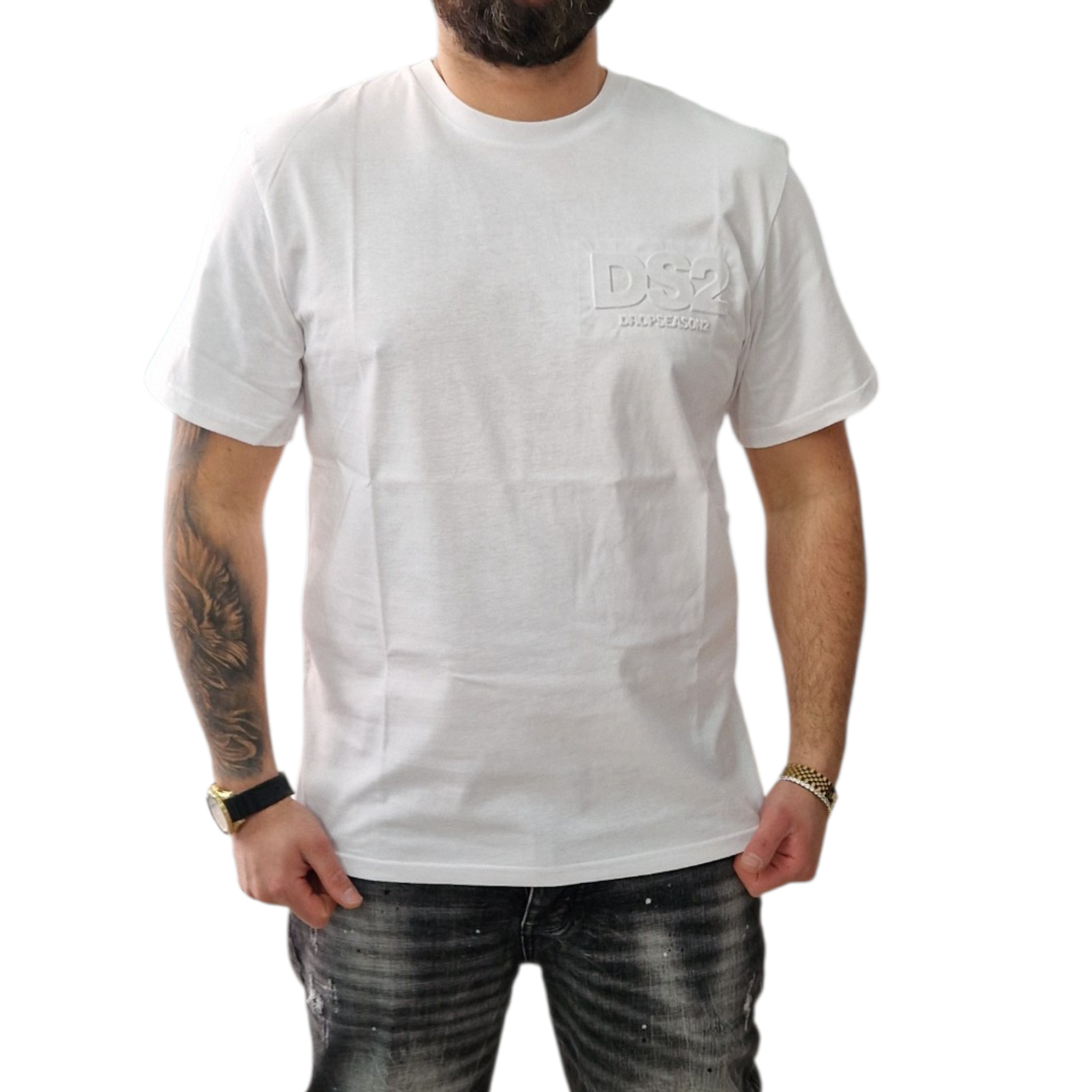 T-Shirt Drop Season DS2 Stampa Oro – Streetwear Premium Uomo