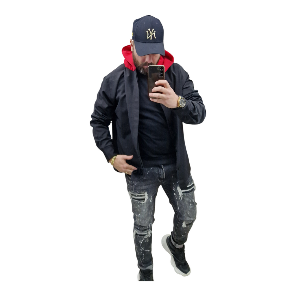 Spolverino Streetwear Uomo con Bottoni a Scomparsa